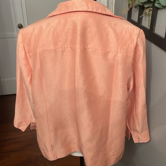 Linda Allard Ellen Tracy Women color Guava 1 Piece Blazer Jacket VTG 80s Elegant - Picture 4 of 12